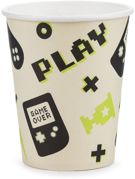 Partydeco 6 papirkopper press play 220ml