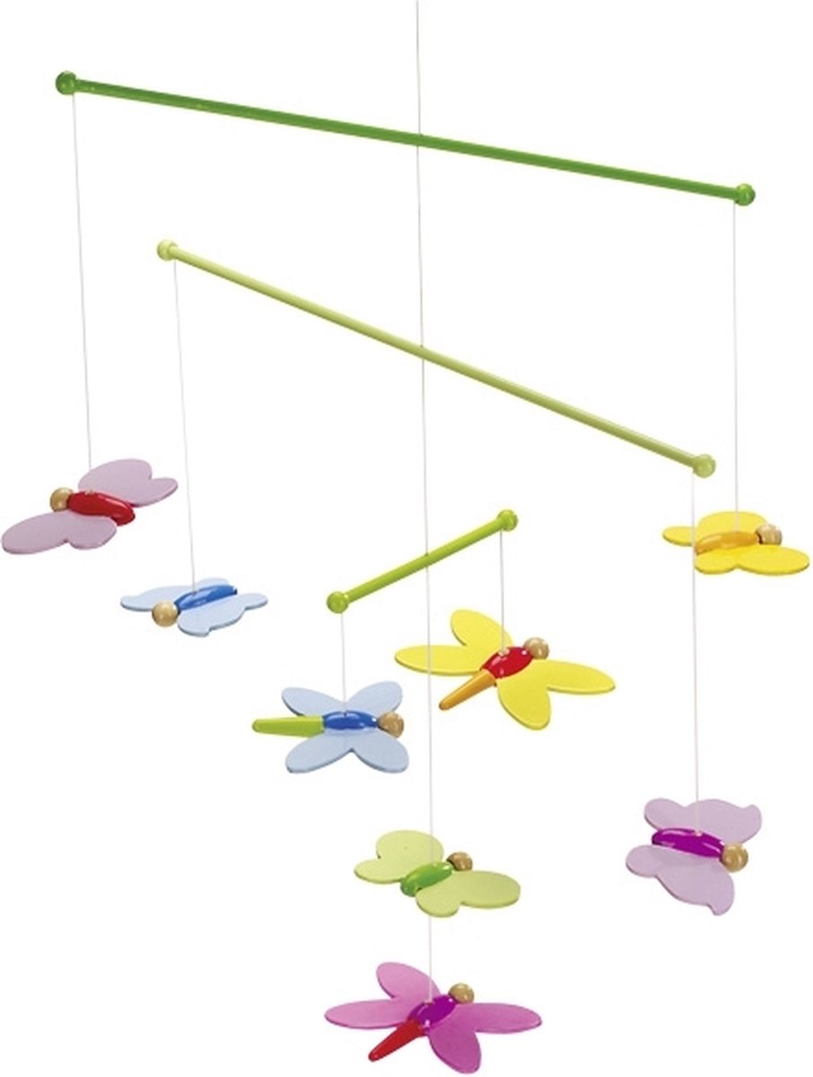Goki mobil - sommerfugle - 42x33cm - træ