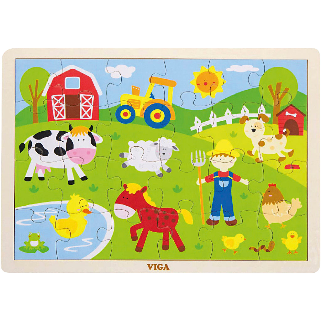 Https: www.cchobby.nl viga-træ-stiksav-puslespil-gård-dyr-størrelse-30x22-5-cm-24-dele-1-stykke
