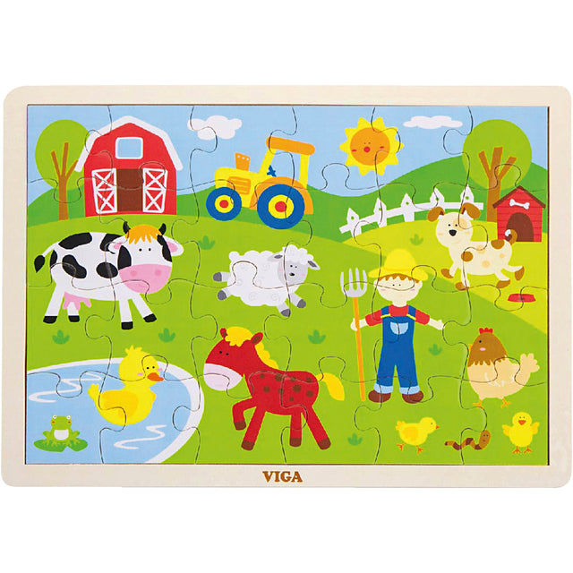 Https: www.cchobby.nl viga-træ-stiksav-puslespil-gård-dyr-størrelse-30x22-5-cm-24-dele-1-stykke