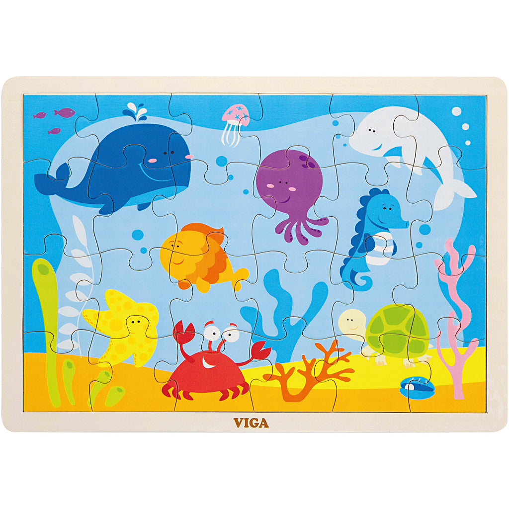 Https: www.cchobby.nl viga-træ-stiksav-puslespil-havdyr-størrelse-30x22-5-cm-24-dele-1-stykke
