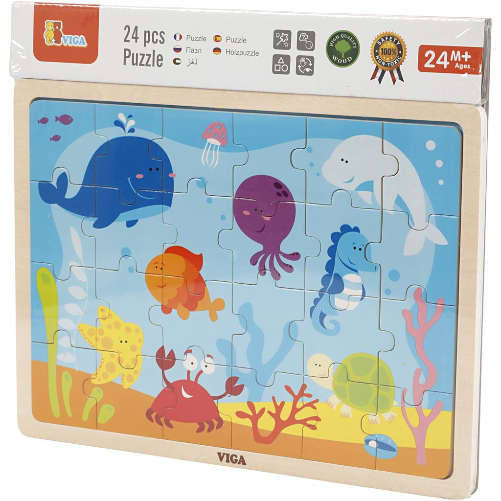 Https: www.cchobby.nl viga-træ-stiksav-puslespil-havdyr-størrelse-30x22-5-cm-24-dele-1-stykke
