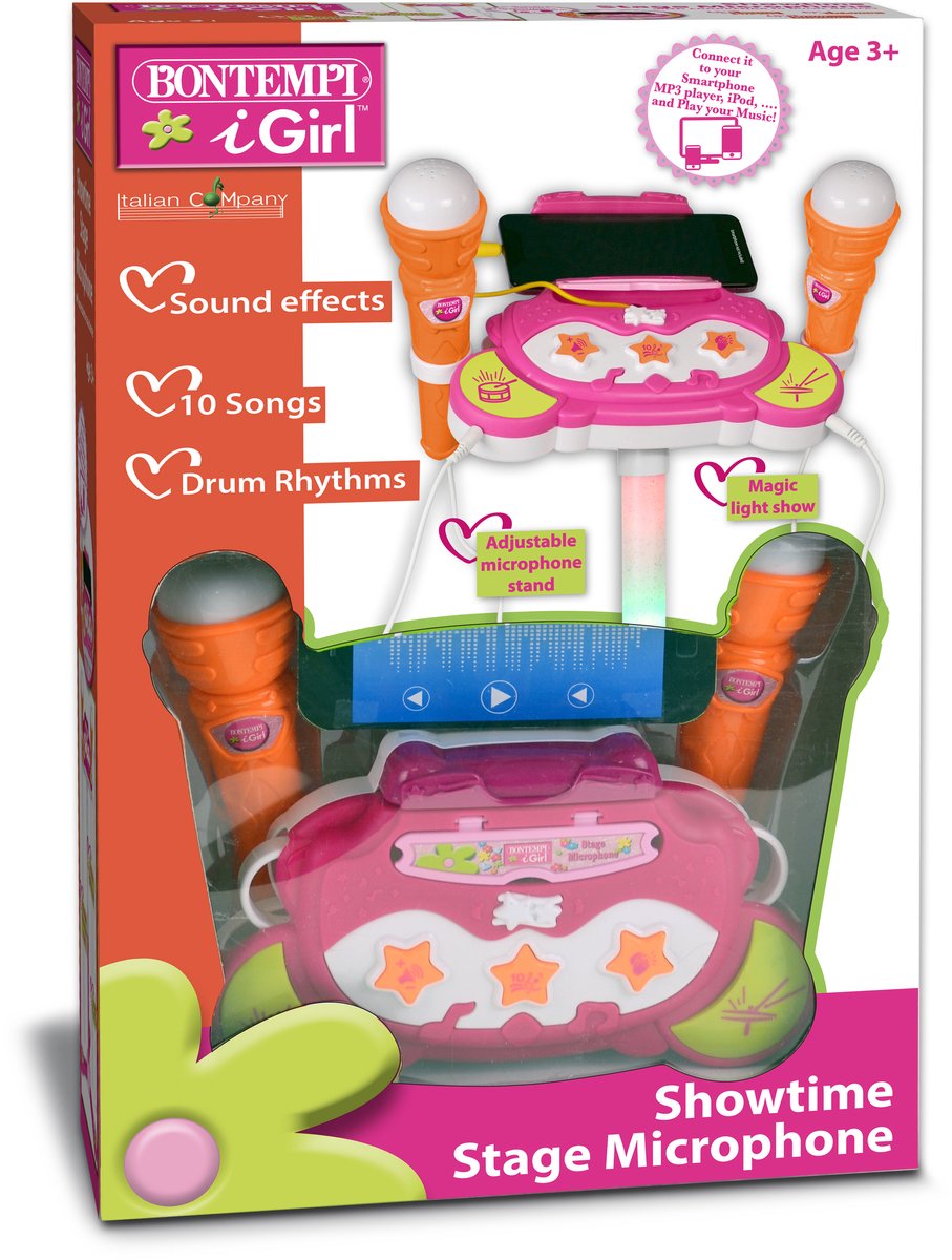 Bontempi spa scenemikrofon - legetøjsmikrofon - pink