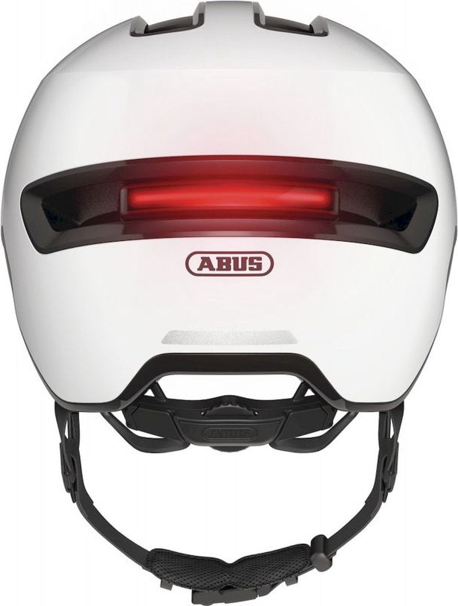 Abus cykelhjelm hud-y ace shiny white s - 51-55 cm - hvid - velegnet til brug på elcykler - bycykler - 400 g