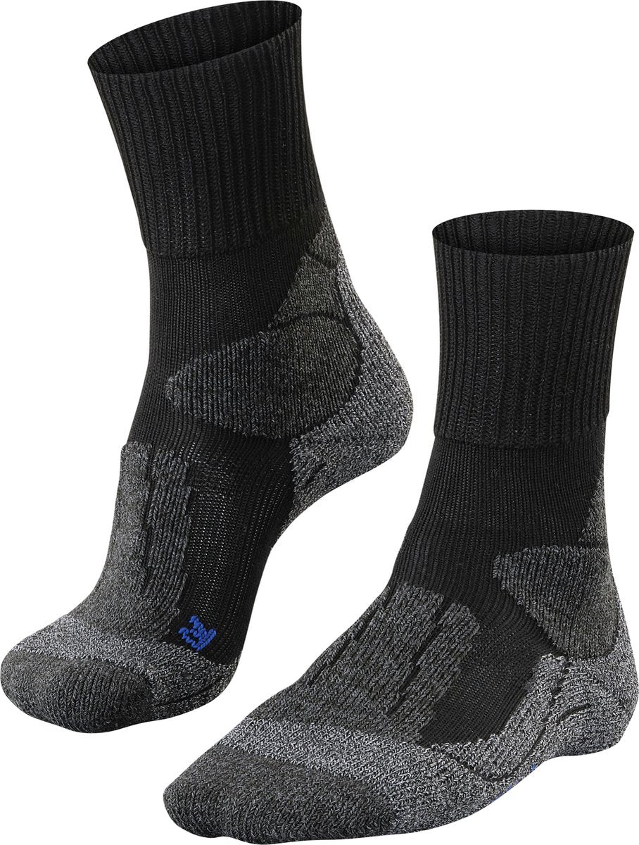 Falke tk1 cool anti-blister tykt lyocell funktionelt materiale gåstrømper herre sorte - str. 44-45