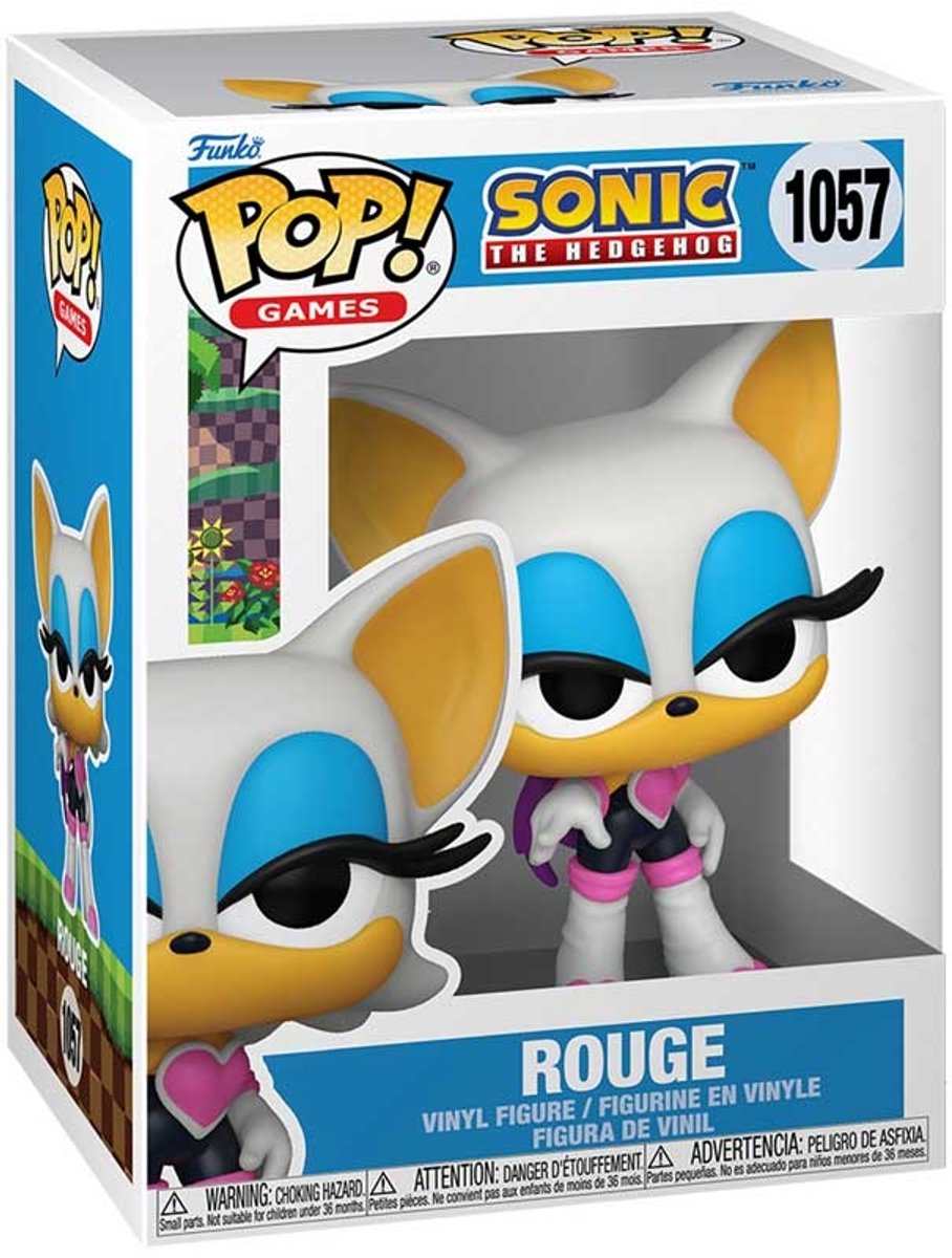 Funko sonic the hedgehog rouge vinylfigur 1057 pop! flerfarvet PVC unisex - fan merch, film, gaming