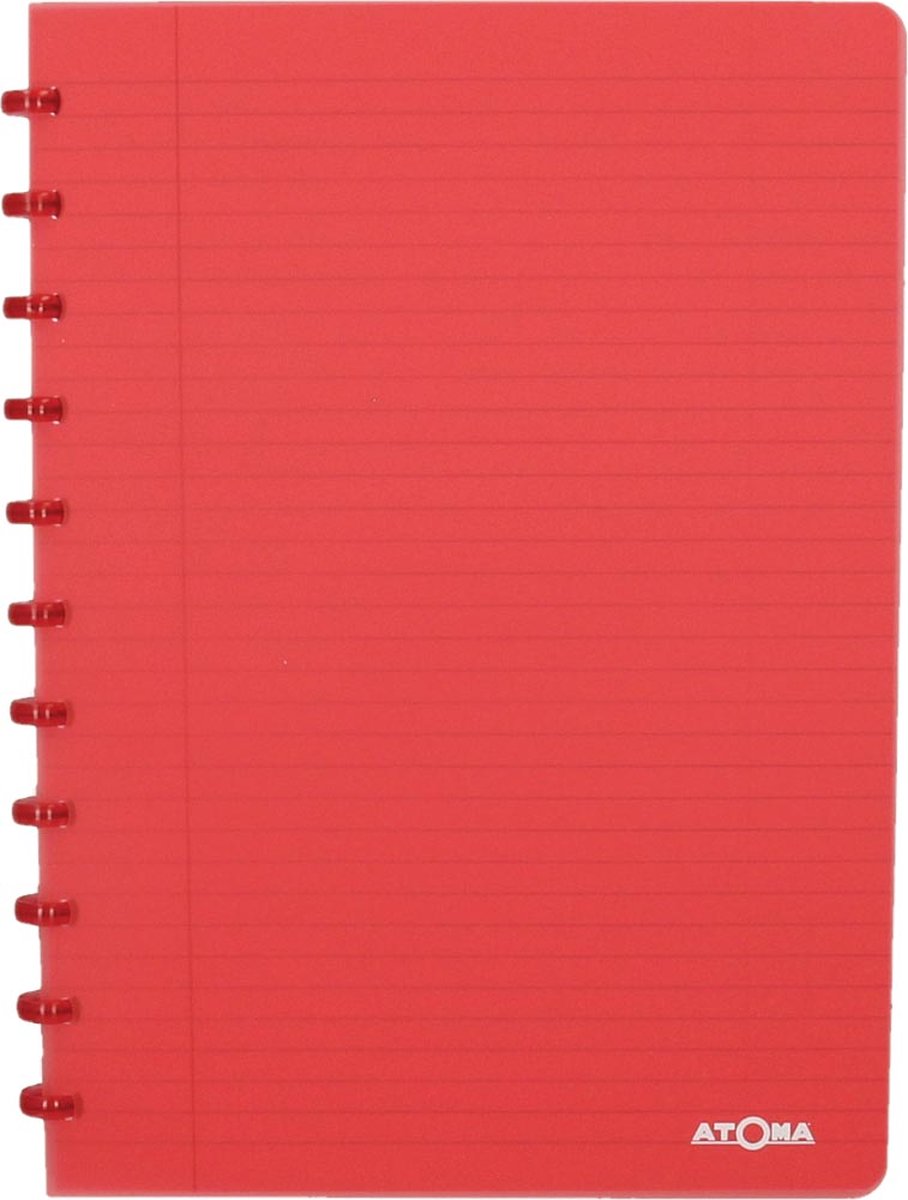 Atoma trendy notesbog - a4 - 144 sider - linet - gennemsigtig rød - 1 stk.