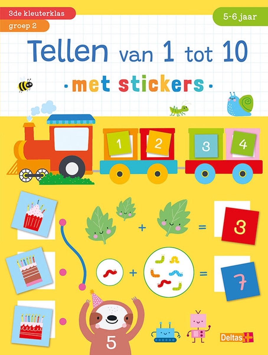 Tæller deltaer fra 1 til 10 med klistermærker (5-6 år)
