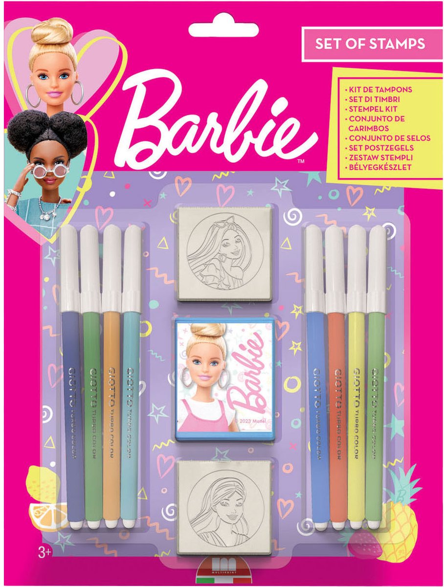 Multiprint barbie stempelsæt kreativt legetøj 11-delt farvelægning sjovt.