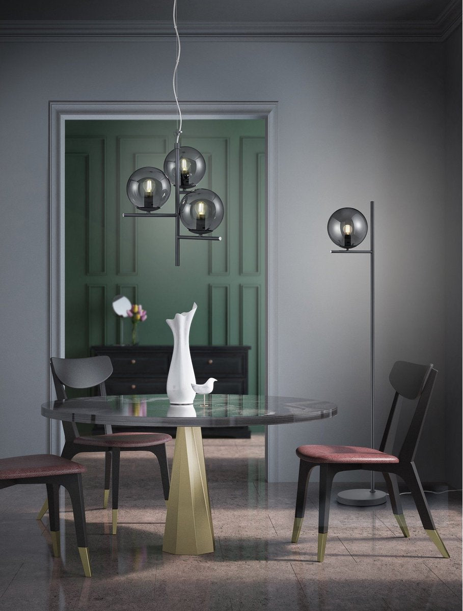 Trio pure - hængelampe - antracit - ekskl. 3x e14 28w