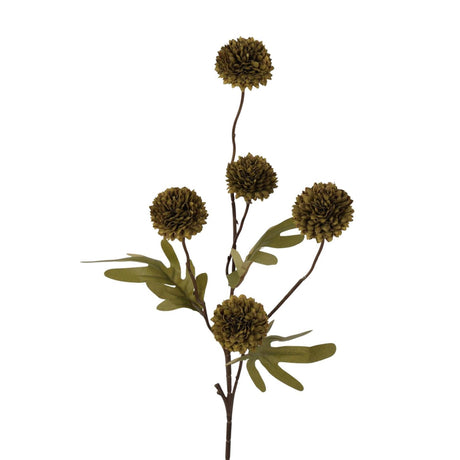Roberts kollektion kunstig blomster pompom gren 52cm mørkegrøn