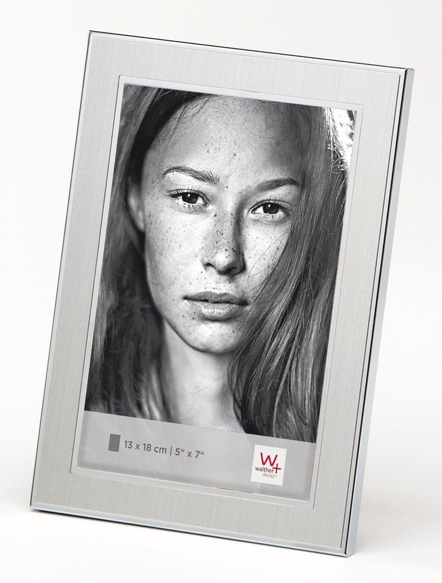 Walther jazz - metal portrætramme - fotostørrelse 15x20 cm - sølv