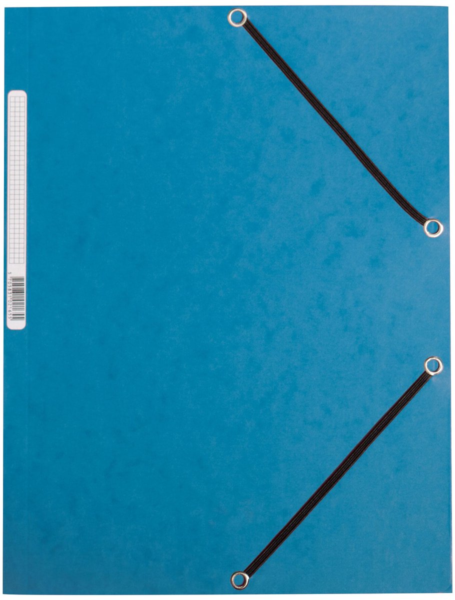 Q-connect elastomappe, a4, 3 klapper og elastikker, pap, blå 10 stk.