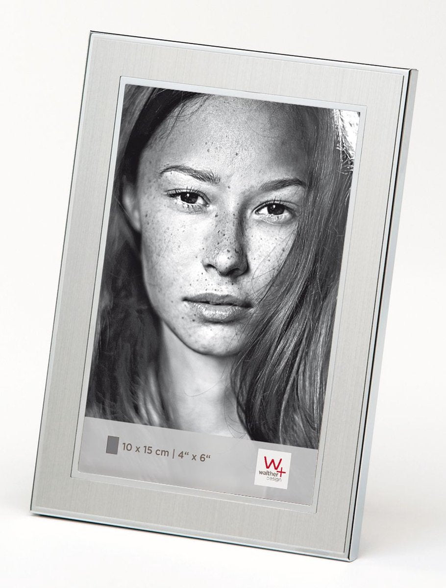 Walther jazz - metal portrætramme - fotostørrelse 10x15 cm - sølv