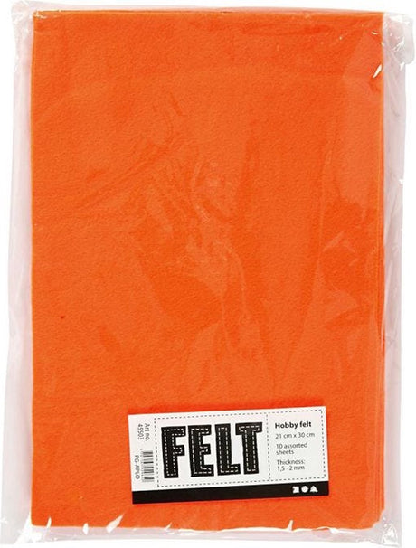 Creativ firma hobbyfilt orange A4, 10 ark