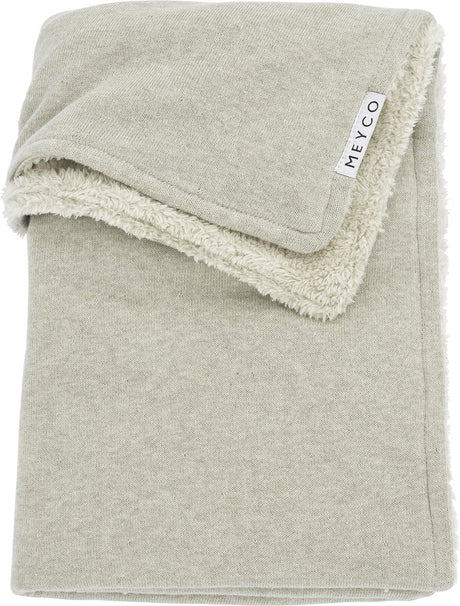 Meyco babystrik basic bamsetæppe - sandmeleret - 100x150cm - 2,0 tom