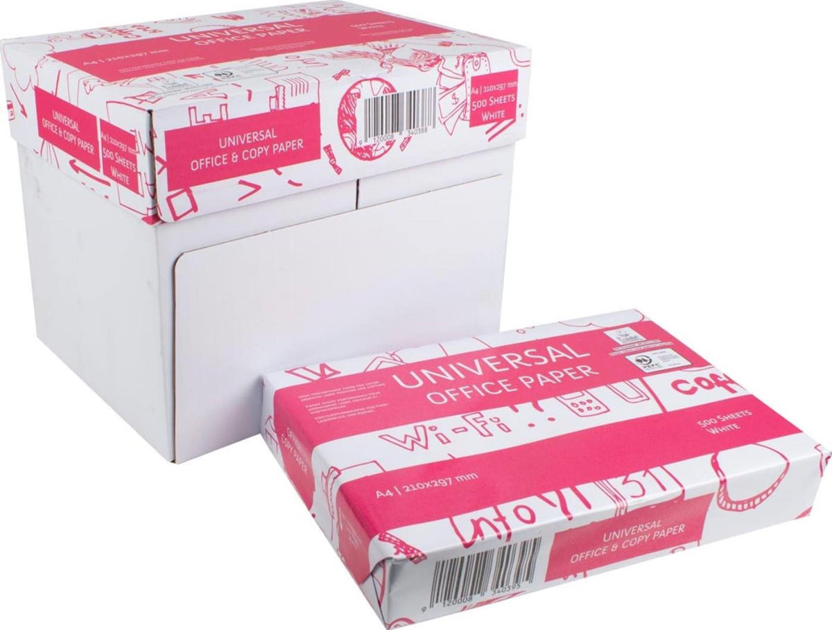 Universal office kopieerpapier a4 75gr doos met 5 pak a 500 vel