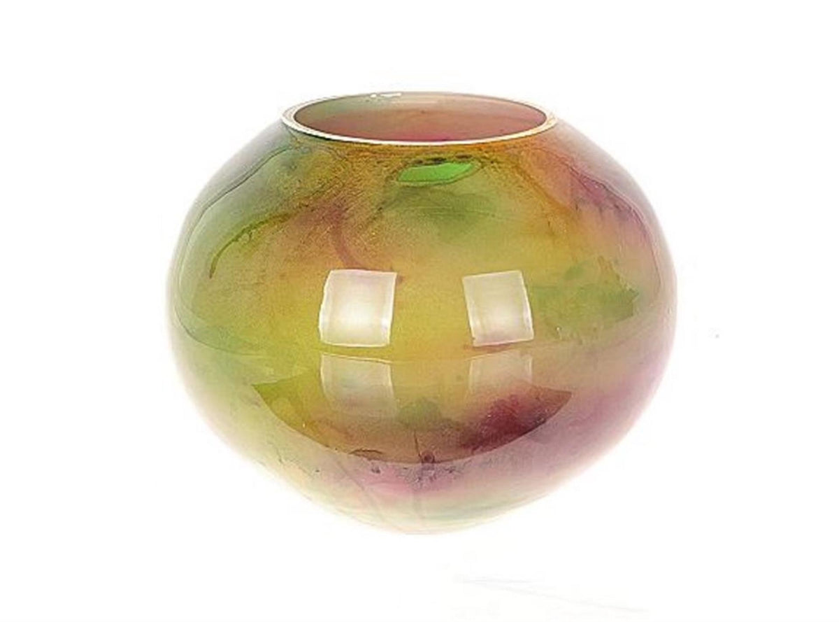 Hbx naturlig levende vase afrara glas dia22x17cm flerfarvet