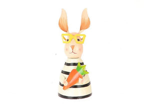 Hbx naturlig levende statue hare med gulerod h20cm