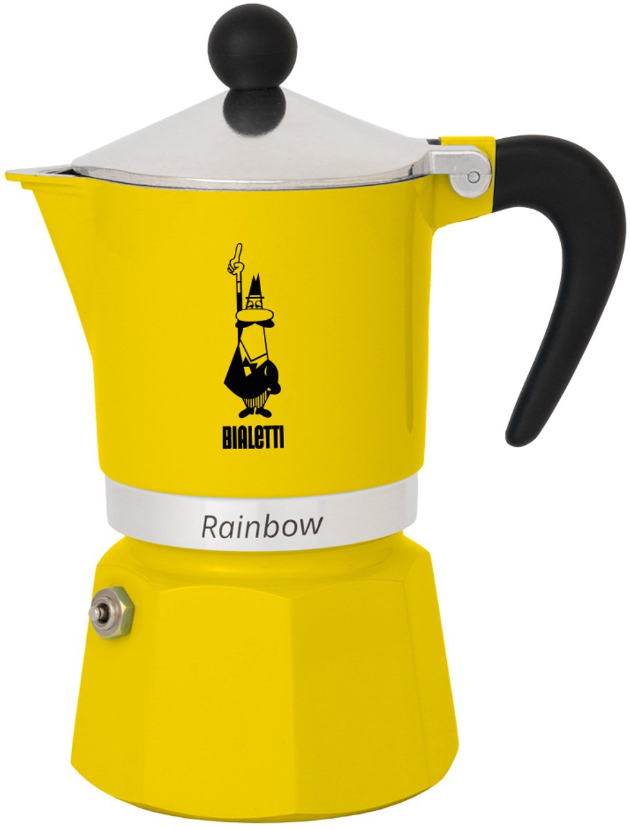 Bialetti regnbuegul perkolator – 6 kopper – 300 ml – autentisk italiensk espressomaskine