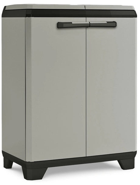 Keter planet genbrug lavt opbevaringsskab - 68x39x90cm - grå sort