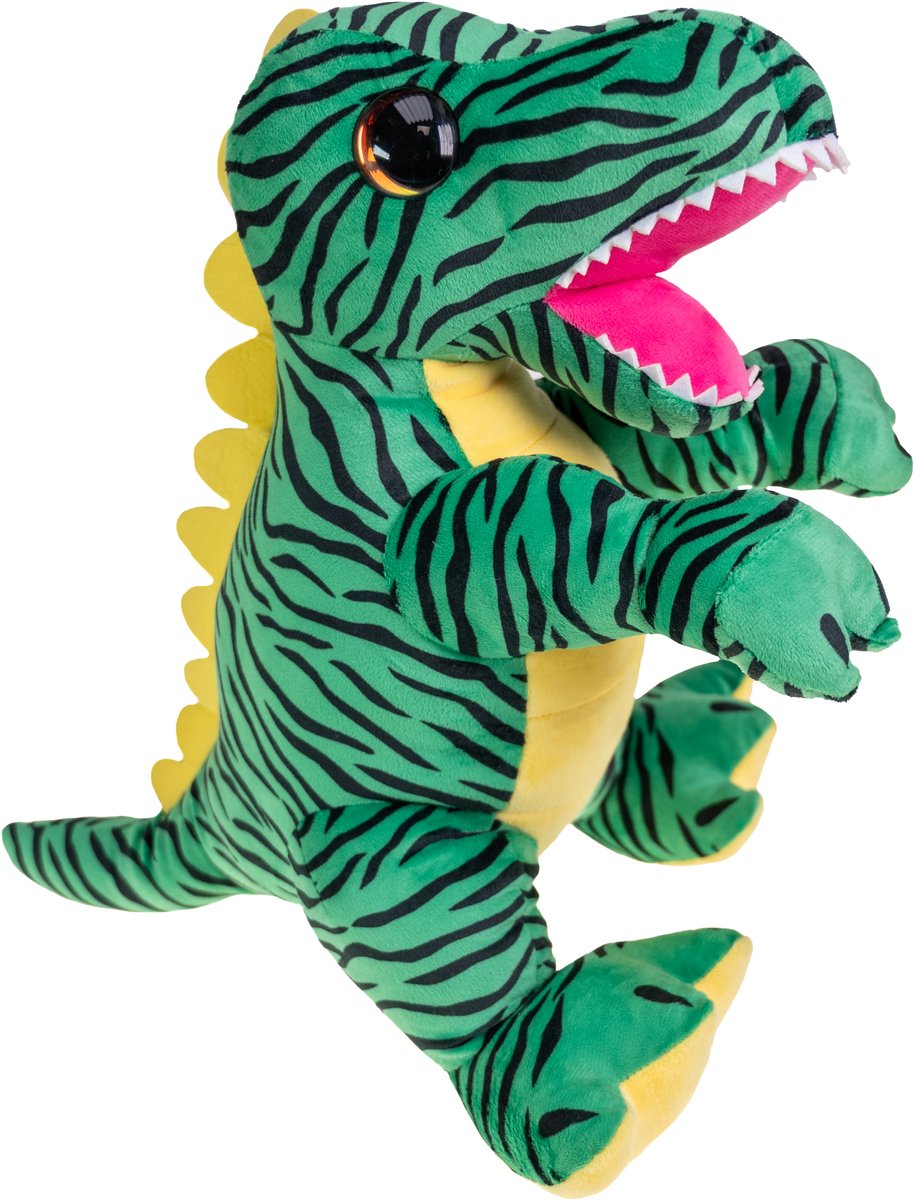 Lumo stjerner krammedyr dino t-rex 42cm - plyslegetøj med store øjne.