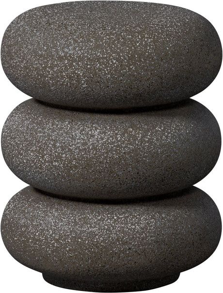 Woood laurel bijzettafel met spikkels - magnesium - zwart - 50x40x40