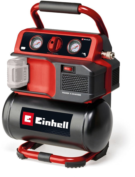Einhell batterikompressor te-ac 18 75 li eller solo - power x-change - 18 v li-ion - max. 8 bar - 5 l tank - oliefri - sugeeffekt 75 l min - ekskl. batteri og oplader