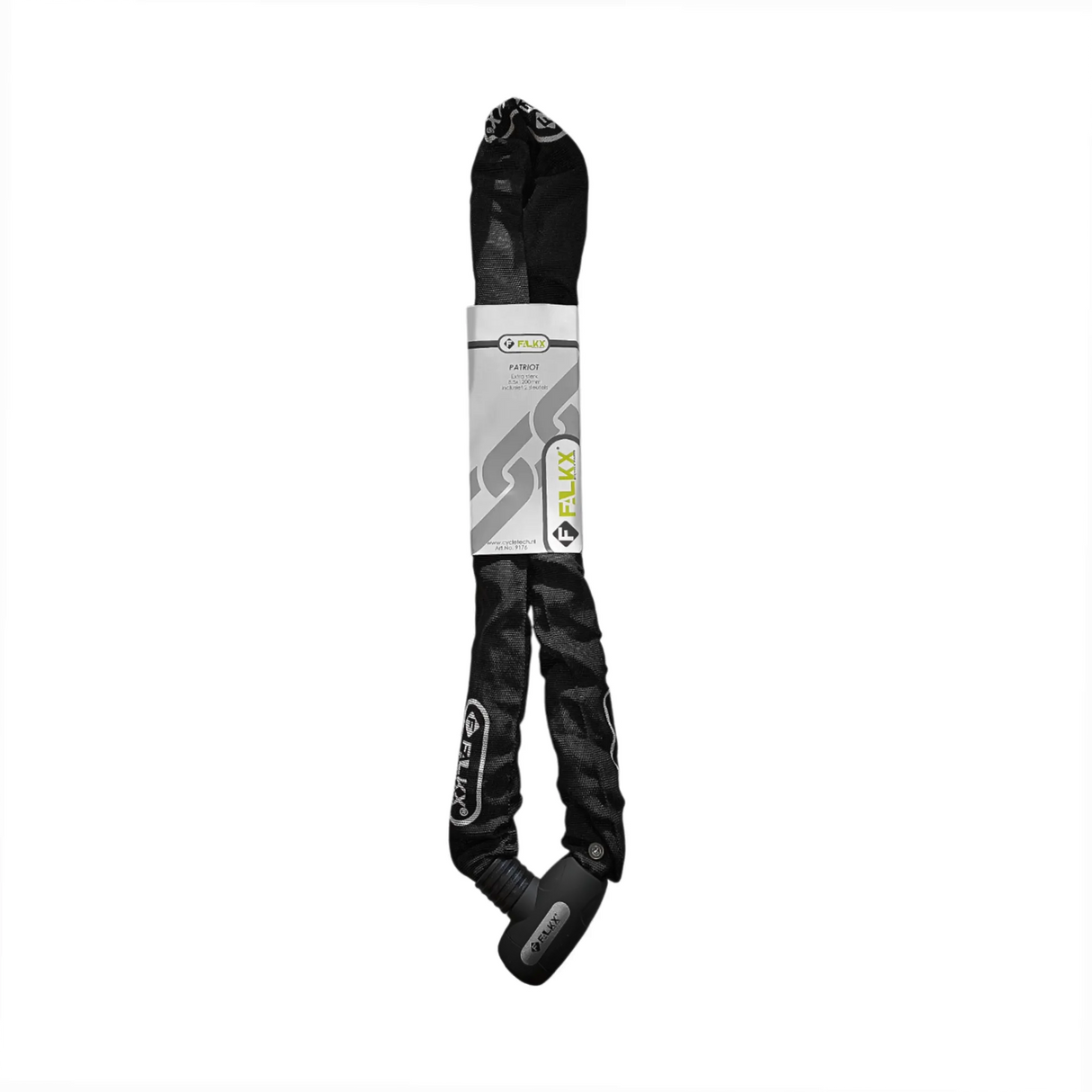 Falkx patriot kædelås 8,5x1200mm sort. nylon betræk