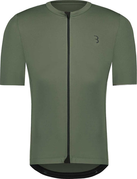 Bbb cycling essence fietsshirt heren korte mouw - 15-25 °c - ademend mtb en wielrenshirt met 3 achterzakken - olijf groen xl