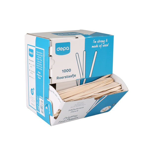 Depa rørestav træ 140 x 5 mm (1000 stk.)