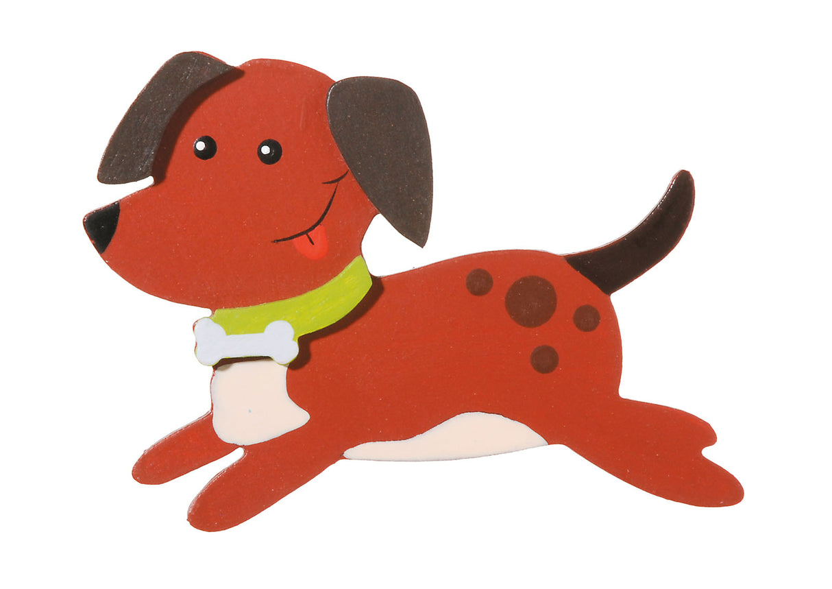 Darice • malet træ form hund 8x10x0,5cm
