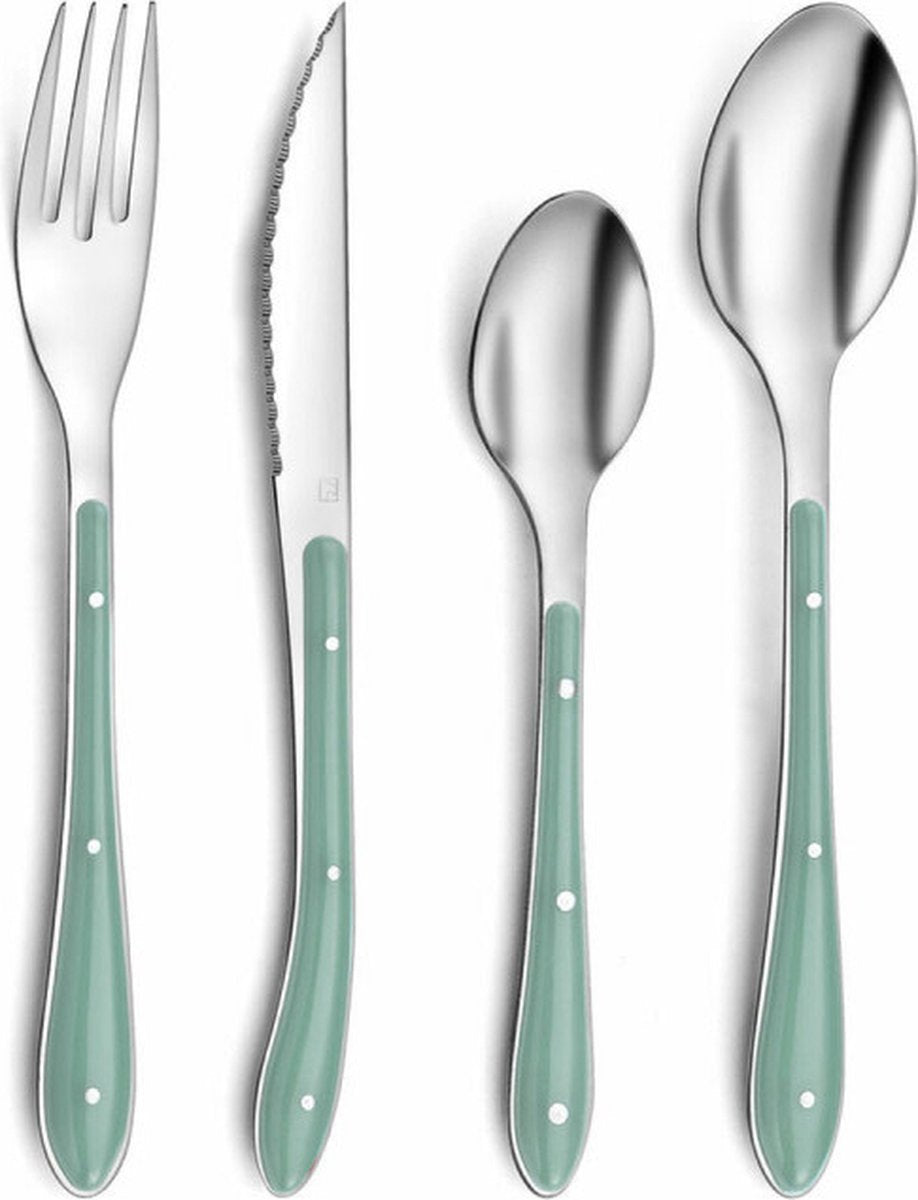 Amefa bestik bistro grøn metal (24 stk)