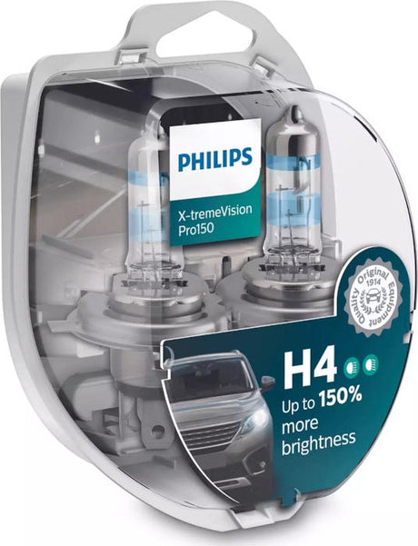 Philips pandelampe x-tremevision pro 150 fra lampe h4 12v kit xtreme vis.pro150