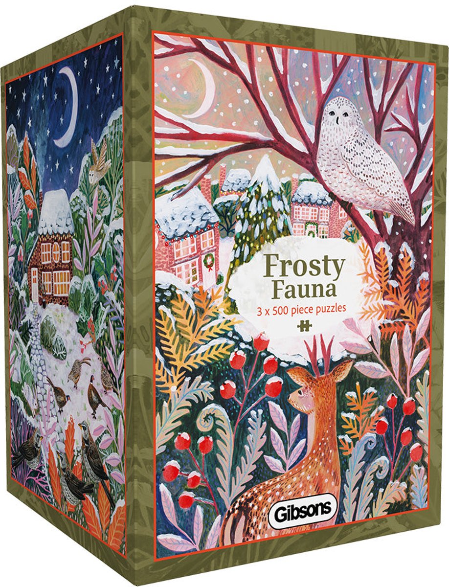 Gibsons - frostfauna (af lee foster wilson) - 3×500 brikker 48×34cm (b×h) - puslespil for voksne
