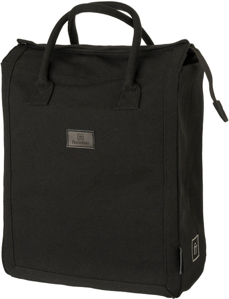 Fastrider classic - enkele fietstas - boodschappentas - 20l - waterafstotend waxed canvas - click en go systeem - reflecterend - zwart