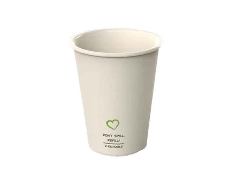 Reusable plastic koffiebeker blanco beige 180cc (20 stuks)