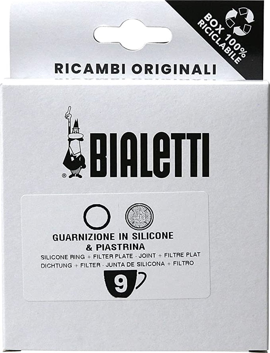 Bialetti moka aluminium filterplade + 1 silikonering 9 hoveder
