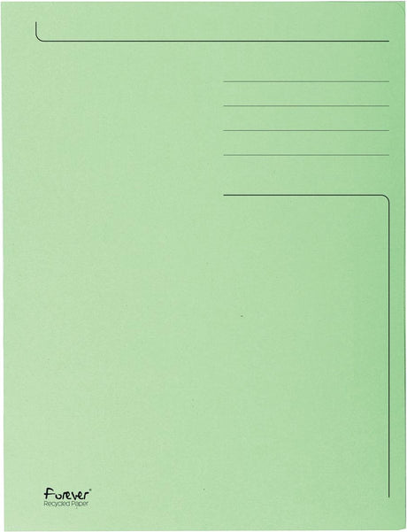 Exacompta 50x forever® trykt mappe med 3 klapper - 280gm2 - 24x32 cm til a4 - græsgrøn - 448013e