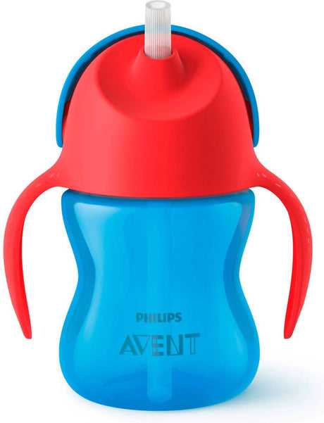 Philips avent drikkekop med sugerør - 9+ måneder - 1 stk - blå rød - scf796 01