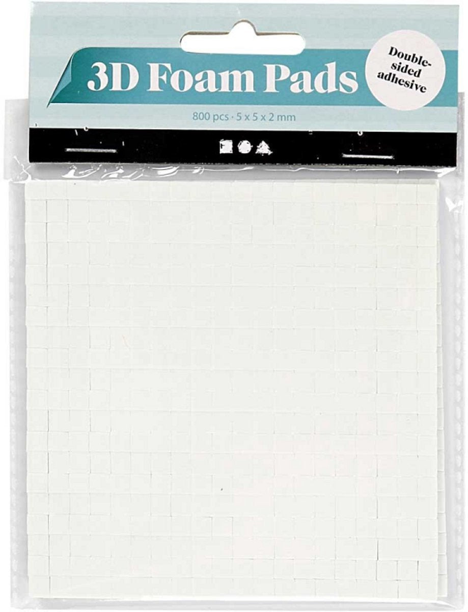 Creativ virksomhed https: www.cchobby.nl 3d-foam-pads-size-5x5-mm-thickness-2-mm-white-2x400-piece-2-sheet-1-box