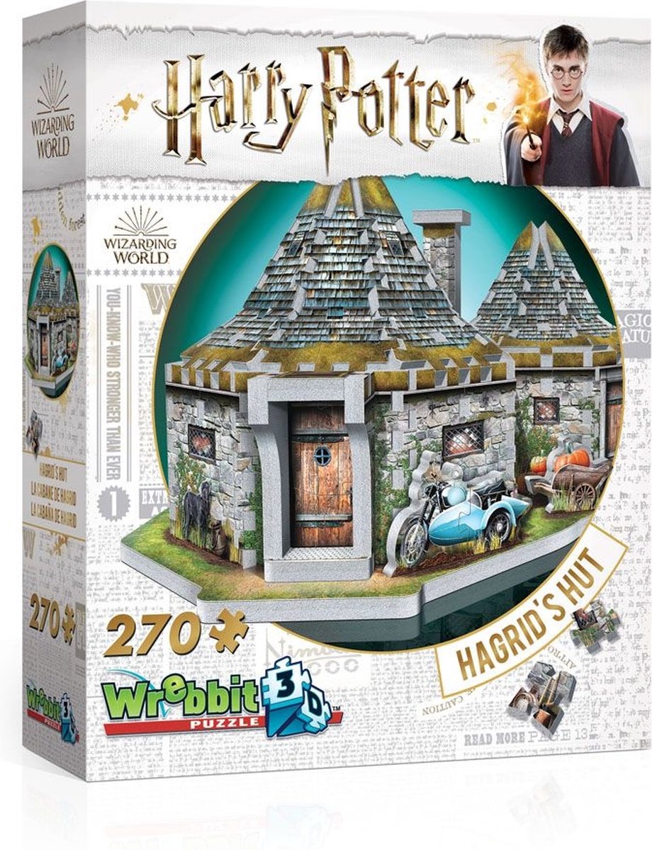 Wrebbit harry potter - hagrids hytte - 270 brikker - 3d puslespil