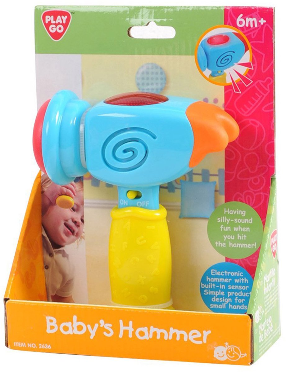 Playgo baby legetøjshammer med lys og lyd - motorik.