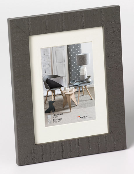 Walther home - træramme - fotostørrelse 13x18 cm - grå