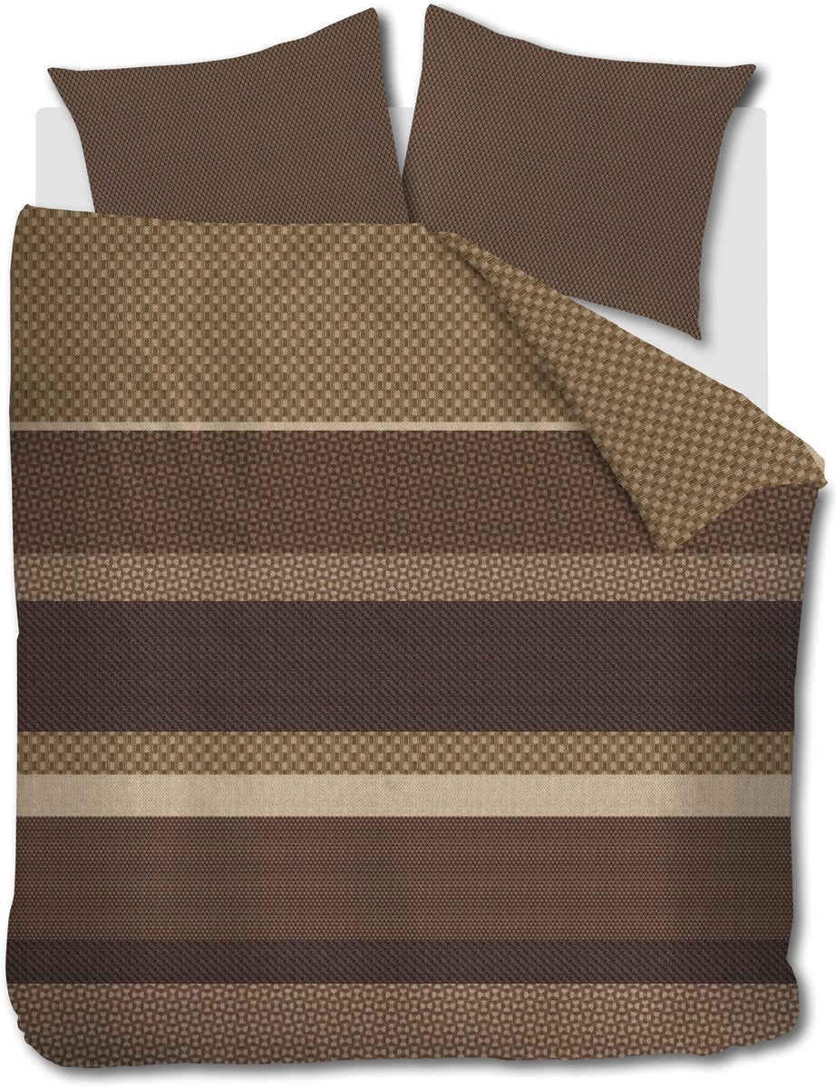 Beddinghouse fera dekbedovertrek - tweepersoons - 200 x 200 220 cm - bruin