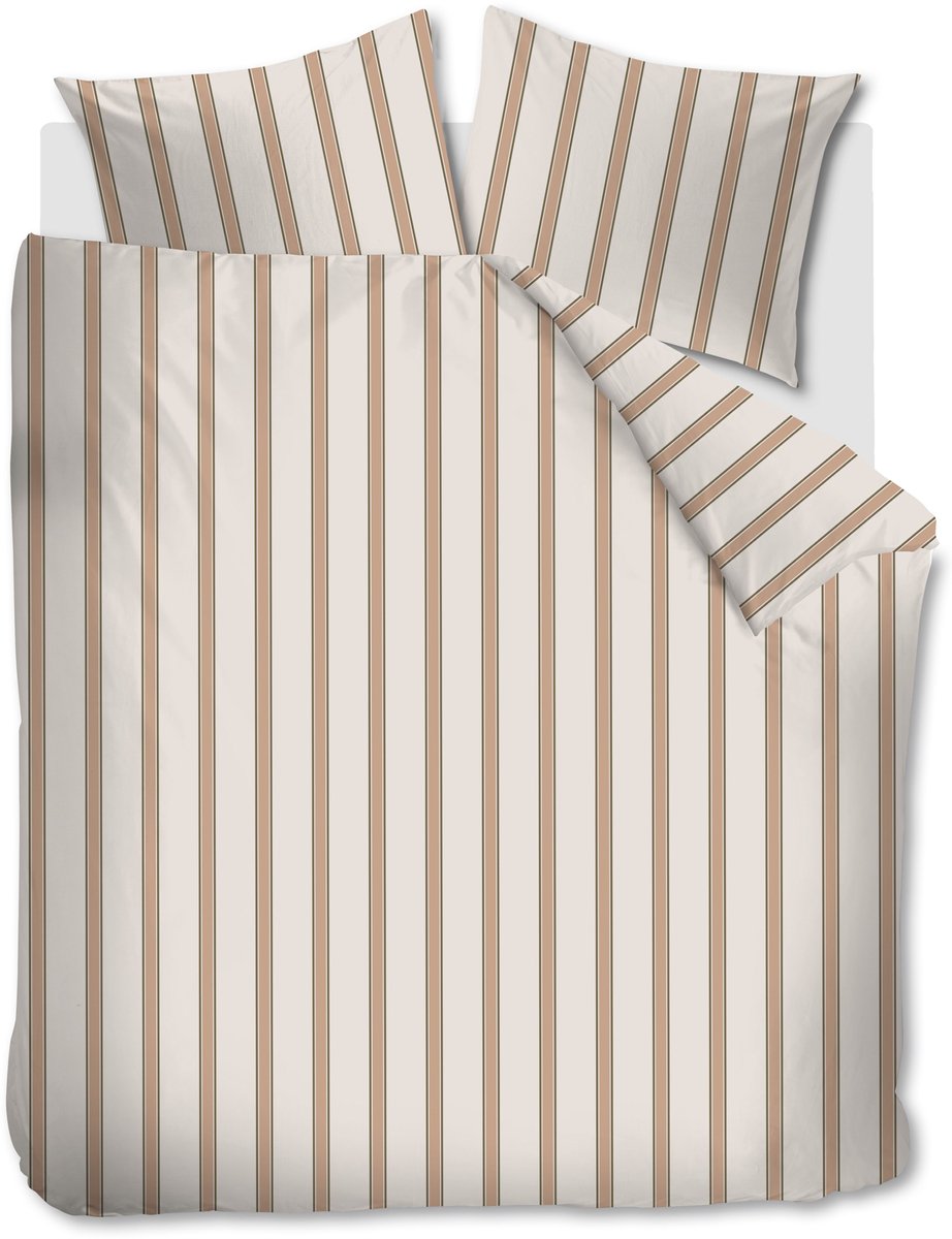 Vtwonen fun stripe dekbedovertrek - lits-jumeaux - 240 x 220 cm - naturel