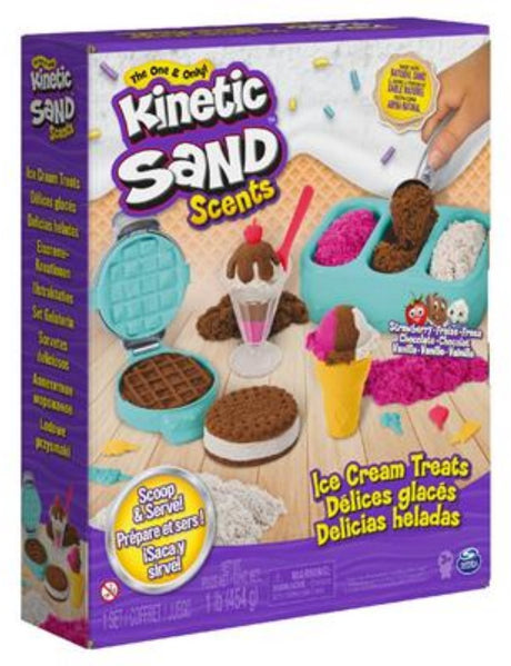 Spinmaster kinetisk sand - isgodbidder legesæt med tre farver duftsand - 510 g originalt kinetisk sand - sanselegetøj