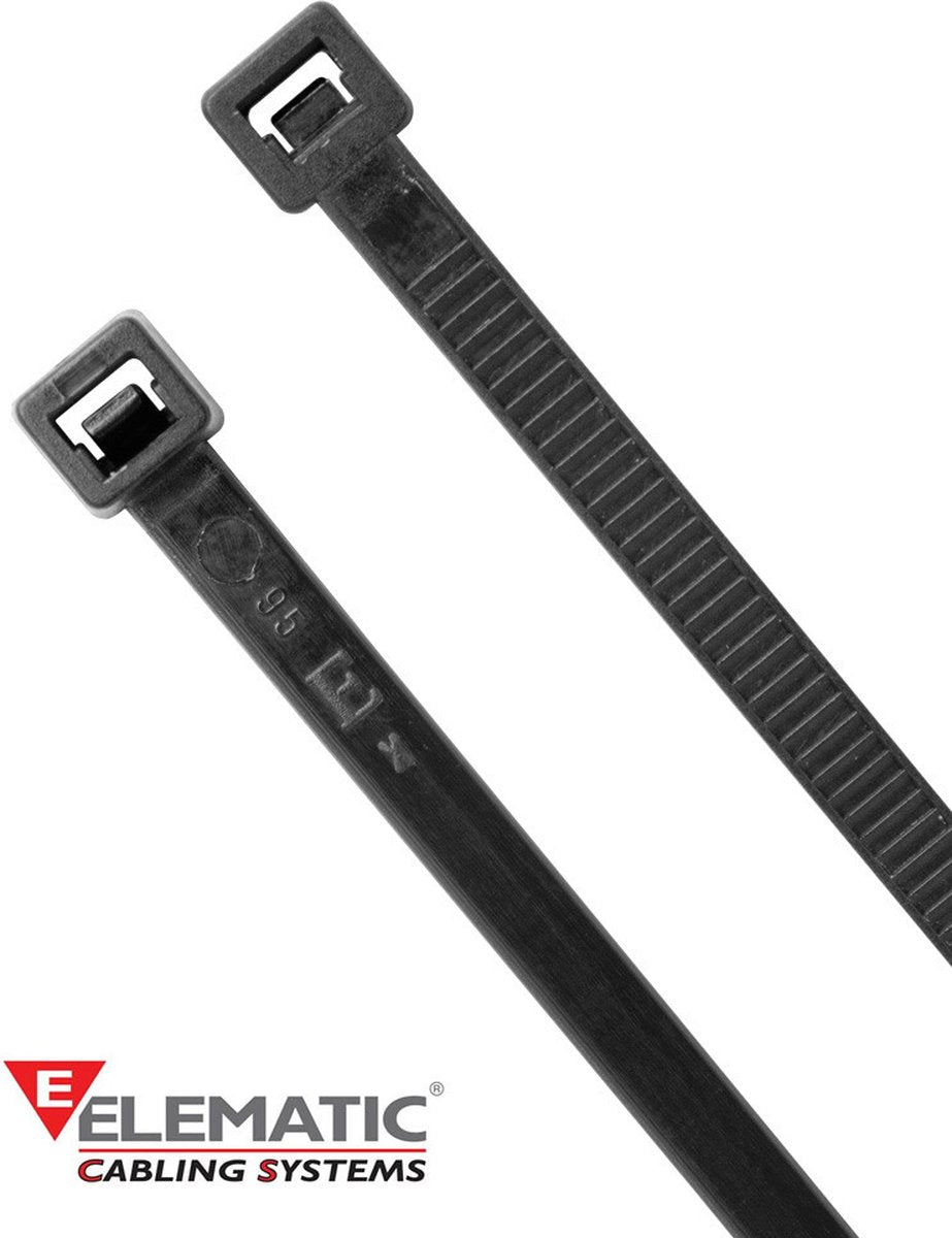 Elematisk kabelbinder sort 540 x 7,5 mm (pose med 100 stk.)