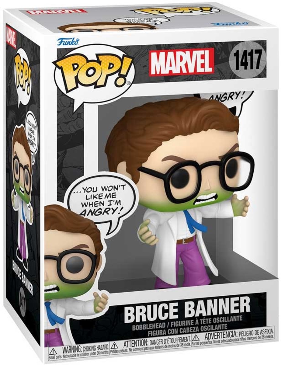 Marvel funko pop! - bruce banner med taleboble #1417