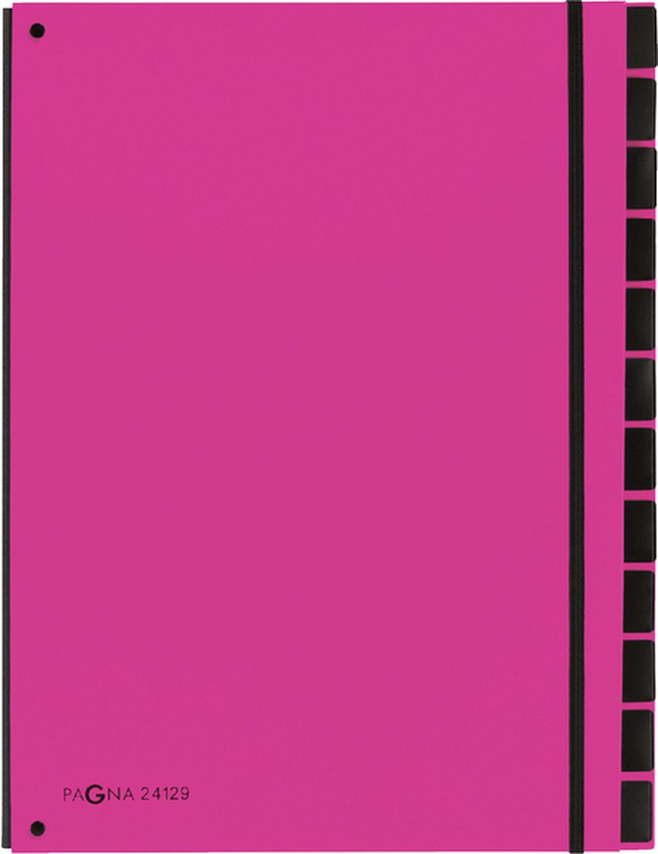 Pagna sorteringsmappe trend 12 faner a4 mørk pink